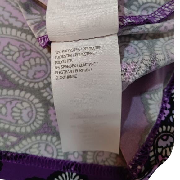 BOB MACKIE Stretchy Tunic Top Blouse Plus 1X Purple Career Office Travel Trip - Picture 6 of 8